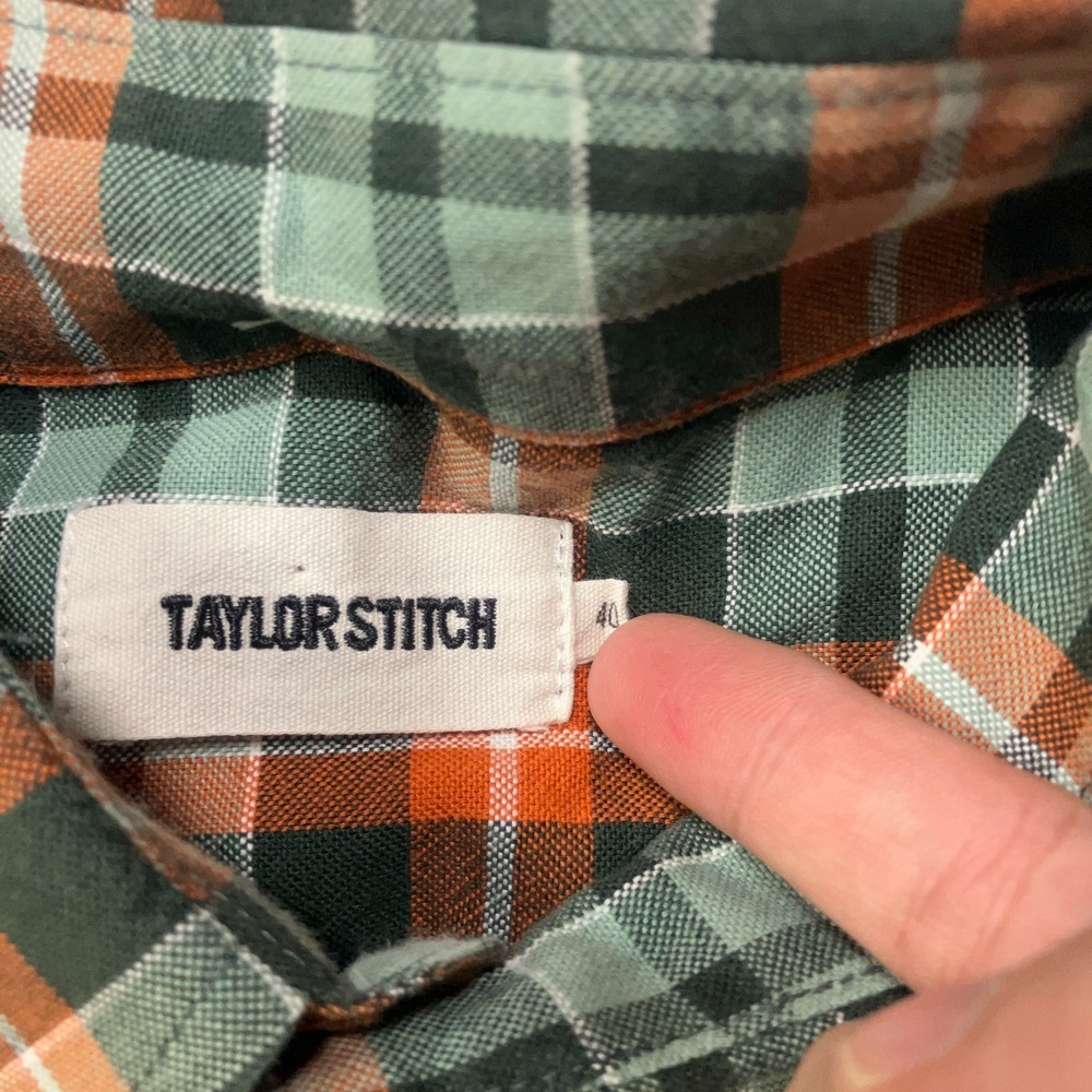 Taylor Stitch The Jack Button Down Rust Plaid Oxford Shirt Mens 40 / M Huckberry - Picture 4 of 8